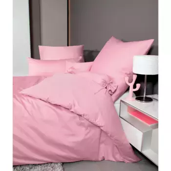 Постельное белье Janine «Colors 31001», (2 шт.), сатиновое качество Mako, изготовлено из 100% хлопка, постельное белье и наволочки на молнии, не требуют особого ухода, тонкая нить, сертифицирован MADE IN GREEN, цвет kreideros