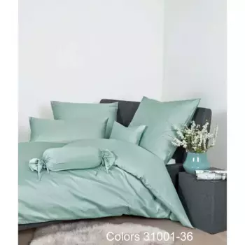Постельное белье Janine «Colors 31001», (2 шт.), сатиновое качество Mako, изготовлено из 100% хлопка, постельное белье и наволочки на молнии, не требуют особого ухода, тонкая нить, сертифицирован MADE IN GREEN, цвет rauchgrn