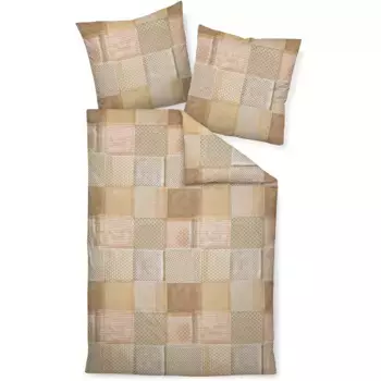Постельное белье Janine «Edelflanell78053 04 135X200, 80x80», на молнии, цвет caramell korallgold