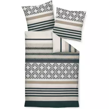 Постельное белье Janine «Feinbiber65133 06 200X200+2x80x80», на молнии, цвет graphit sand