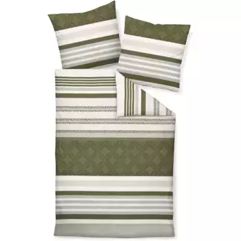 Постельное белье Janine «Feinbiber65133 06 200X200+2x80x80», на молнии, цвет eukalyptus nachtoliv