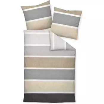 Постельное белье Janine «Feinbiber65138 03 155x200, 80x80», на молнии, цвет gelbgold walnuss