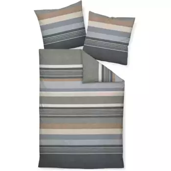 Постельное белье Janine «Feinbiber65140 08 200X200+2x80x80», на молнии, цвет opalgrau