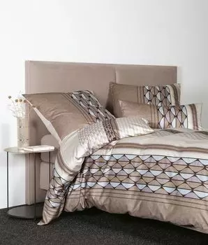 Постельное белье Janine Interlock Fine Jersey Carmen S 55089-07 натуральный орех 135x200 см + 80x80 см Original Janine