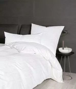 Постельное белье Janine Interlock Fine Jersey Carmen S 55090-10 белое серебро 135x200 см + 80x80 см Original Janine