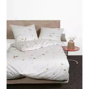 Постельное белье Janine «Интерлок-Джерси55094 02 155х200, 80х80», на молнии, цвет silbergrau naturell