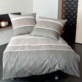 Постельное белье Janine из хлопкового сатина Палермо 31053-07 серый 135 х 200 см, размер: 135х200 см + 80х80 см Original Janine