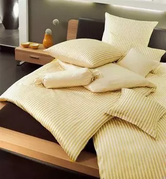 Постельное белье Janine Mako из сатина, пододеяльник из 4 предметов 135 х 200 см, наволочка 80 х 80 см, современная классика g e l b Original Janine