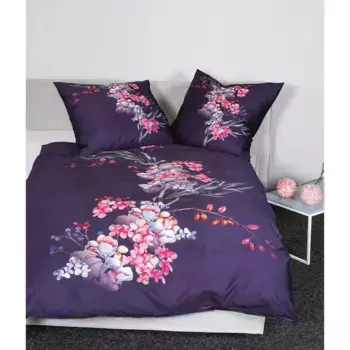 Постельное белье Janine «Mako-Satin42136 05 135X200, 80x80», на молнии, цвет beere rosa lilasalbei