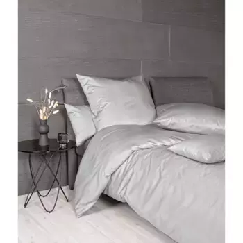 Постельное белье Janine «Mako-Satin45095 08 155х200, 80х80», на молнии, цвет silbergrau