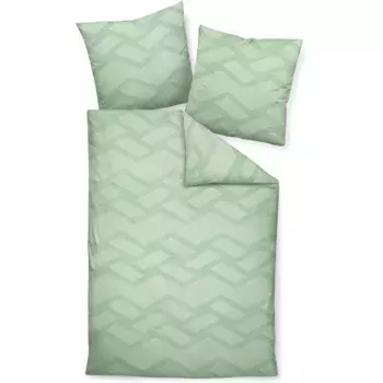 Постельное белье Janine "Mako-Satin87082 07*155Х220.80х80", на молнии, зеленый