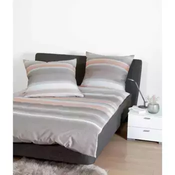 Постельное белье Janine «Моменты 98079», на молнии, серо-коричневый/коралловый