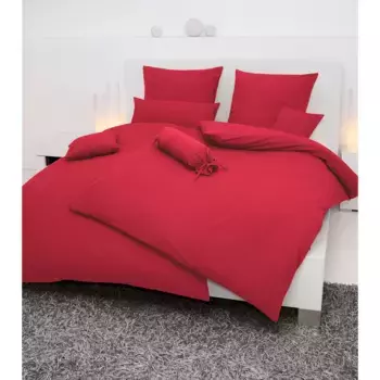 Постельное белье Janine «PIANO 0125», из мягкого хлопка, из 100 % хлопка, с застежкой-молнией, легкое в уходе, тонкая нить, не гладить, регулирует температуру, сертифицировано MADE IN GREEN, красный