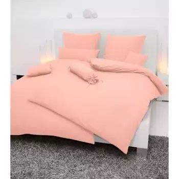 Постельное белье Janine «PIANO 0125», из мягкого хлопка, из 100 % хлопка, с застежкой-молнией, легкое в уходе, тонкая нить, не гладить, регулирует температуру, сертифицировано MADE IN GREEN, цвет lachs