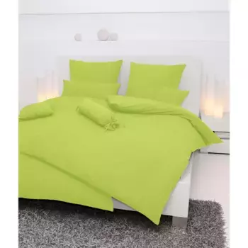 Постельное белье Janine «PIANO 0125», из мягкого хлопка, из 100 % хлопка, с застежкой-молнией, легкое в уходе, тонкая нить, не гладить, регулирует температуру, сертифицировано MADE IN GREEN, зеленый