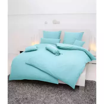 Постельное белье Janine «PIANO 0125», из мягкого хлопка, из 100 % хлопка, с застежкой-молнией, легкое в уходе, тонкая нить, не гладить, регулирует температуру, сертифицировано MADE IN GREEN, цвет kristallblau