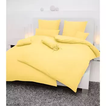 Постельное белье Janine «PIANO 0125», из мягкого хлопка, из 100 % хлопка, с застежкой-молнией, легкое в уходе, тонкая нить, не гладить, регулирует температуру, сертифицировано MADE IN GREEN, цвет hellgelb