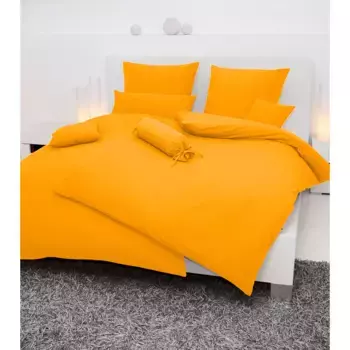 Постельное белье Janine «PIANO 0125», из мягкого хлопка, из 100 % хлопка, с застежкой-молнией, легкое в уходе, тонкая нить, не гладить, регулирует температуру, сертифицировано MADE IN GREEN, цвет sonne