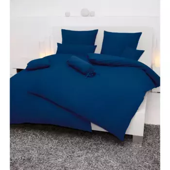 Постельное белье Janine «PIANO 0125», из мягкого хлопка, из 100 % хлопка, с застежкой-молнией, легкое в уходе, тонкая нить, не гладить, регулирует температуру, сертифицировано MADE IN GREEN, цвет marine