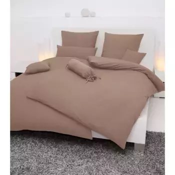 Постельное белье Janine «PIANO 0125», из мягкого хлопка, из 100 % хлопка, с застежкой-молнией, легкое в уходе, тонкая нить, не гладить, регулирует температуру, сертифицировано MADE IN GREEN, серо-коричневый