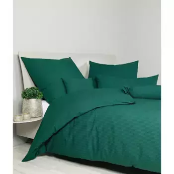 Постельное белье Janine «PIANO 0125 77», на молнии, 100% хлопок, однотонное постельное белье с великолепной структурой, цвет waldgrn