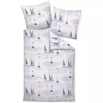 Постельное белье Janine «TANGO20100 01 155x200, 80x80», на молнии, цвет rot blau