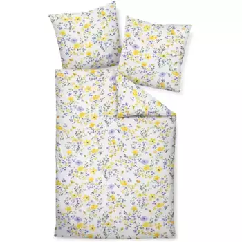 Постельное белье Janine «ТАНГО 20119», на молнии, желтый/сиреневый