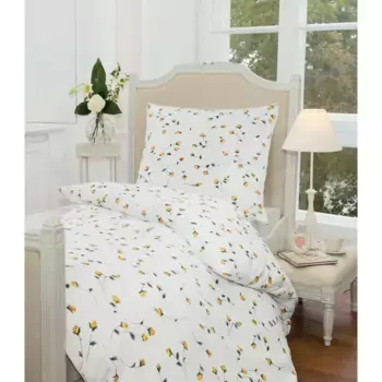 Постельное белье Janine» Танго в размере. 135x200, 155x220 или 200x200 см", постельное белье из хлопка с цветочным рисунком, постельное белье на молнии, желтый