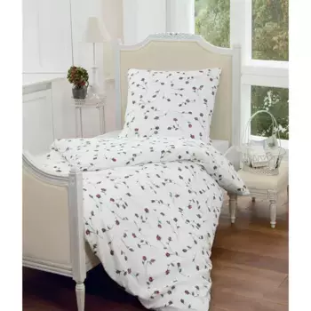 Постельное белье Janine» Танго в размере. 135x200, 155x220 или 200x200 см", постельное белье из хлопка с цветочным рисунком, постельное белье на молнии, красный