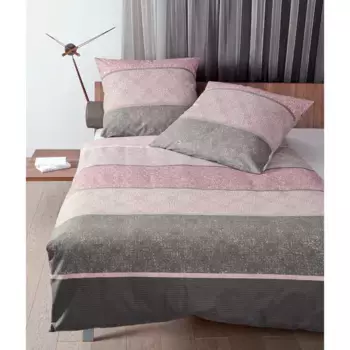 Постельное белье Janine «Warnemnde», (2 шт.), качество атласа Mako, 100% хлопок, постельное белье и наволочка на молнии, охлаждающее летнее постельное белье, можно использовать круглый год, цвет beere/mauve