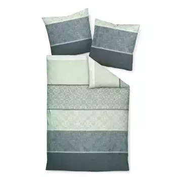 Постельное белье Janine «Warnemnde в размерах. 135х200, 155х220 или 200х200 см", с орнаментом и полосками, постельное белье разного качества, цвет salbeigrn