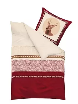 Постельное белье kaeppel 2 tlg Feinbiber 135x200cm Hirsch, красный