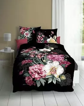 Постельное белье Kaeppel Biber Euphoria черный 135х200 см+80х80 см