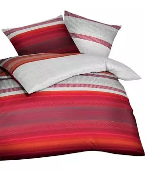 Постельное белье Kaeppel Fein Biber Profile Chili Red Silver Grey Bordeaux, размер: 240x220см.