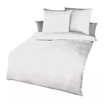 Постельное белье Kaeppel из сирсакера однотонное 160х210 см + 65х100 см белое
