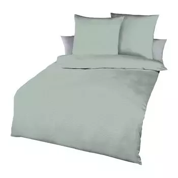 Постельное белье Kaeppel из жатого хлопка однотонное 160x210 см + 65x100 см нефрит