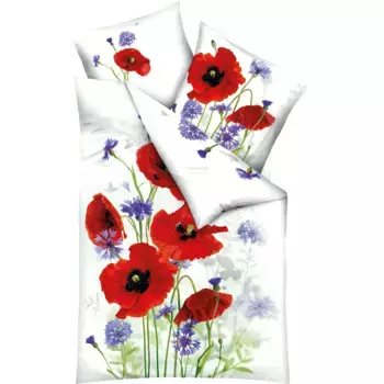 Постельное белье Kaeppel «Красное и синее», с крупными маками, красный