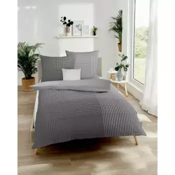 Постельное белье Kaeppel «Мастер» с клетчатым узором, цвет zinn