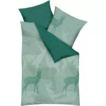 Постельное белье Kaeppel «Олень двусторонний», с оленями, цвет smaragd