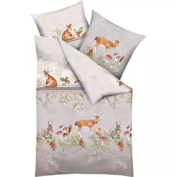 Постельное белье Kaeppel «Под омелой», приятно согревающее, цвет natur