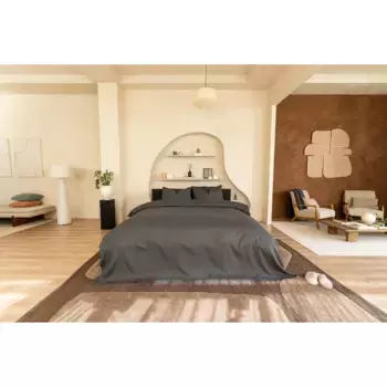 Постельное белье Kayori «Taga», натуральный хлопок, серый