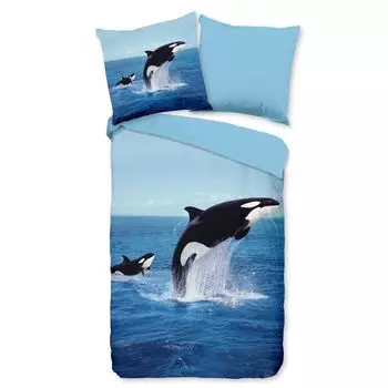 Постельное белье Кит Касатка океан море 135х200+80х80 см termana Traum&Trend