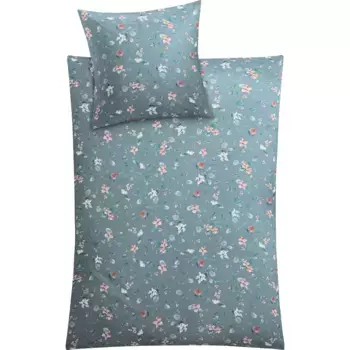 Постельное белье Kleine Wolke «Флорина» с цветочным узором, светло-голубой