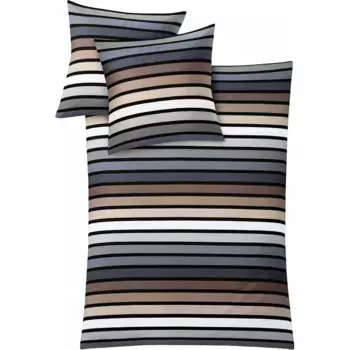 Постельное белье Kleine Wolke «Римини» в полоску, серо-коричневый