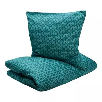 Постельное белье LOOKS by Wolfgang Joop 200x200 см - бирюзовый, постельное белье из сатина с принтом, 100% хлопок
