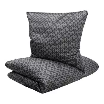 Постельное белье LOOKS by Wolfgang Joop 155х220 см - антрацит, постельное белье из сатина с принтом, 100% хлопок Ibena