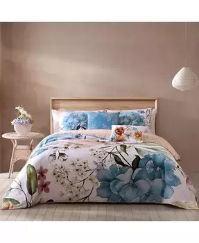 Постельное белье Maia синего цвета, плотность нитей 200, 100% хлопок, сатин, комплект из 5 двусторонних одеял King Bebejan, синий