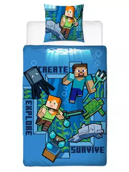 Постельное белье Minecraft Set, цвет blau/wei