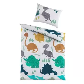 Постельное белье Optidream Renforc 100 х 135 см, пододеяльник 100 х 135 см, наволочка 40 х 60 см, dino world blue