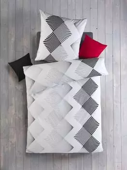 Постельное белье Optidream Renforc 135 х 200 см, пододеяльник 135 х 200 см, наволочка 80 х 80 см Odin белый/черный